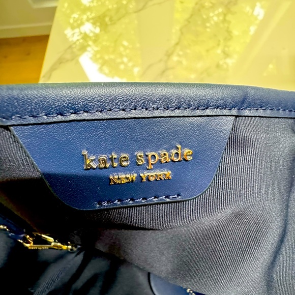 Kate Spade Blue and Cream Large Geometric floral Tote Bag - Picture 4 of 5